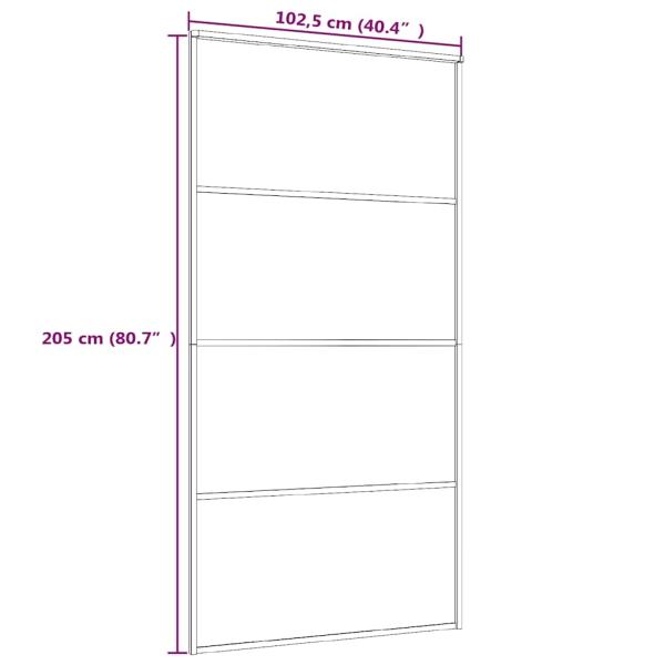 Schiebetür ESG Glas und Aluminium mattiert 102,5x205 cm Weiß