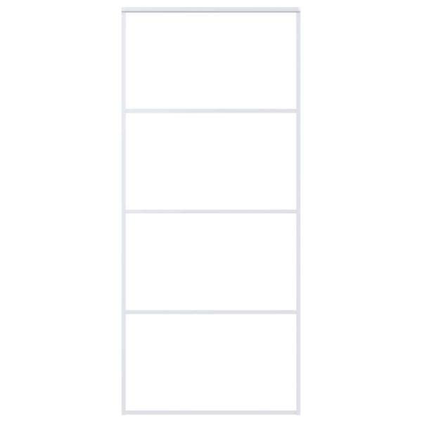 Schiebetür ESG-Mattglas und Aluminium 90x205 cm Weiß