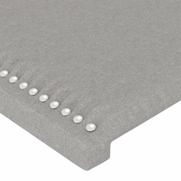 LED Kopfteil Hellgrau 200x5x78/88 cm Stoff