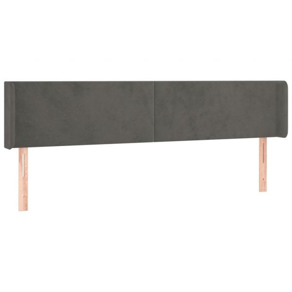 LED Kopfteil Dunkelgrau 203x16x78/88 cm Samt