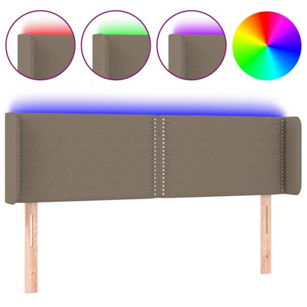 LED Kopfteil Taupe 147x16x78/88 cm Stoff