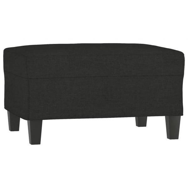 4-tlg. Sofagarnitur mit Kissen Schwarz Stoff