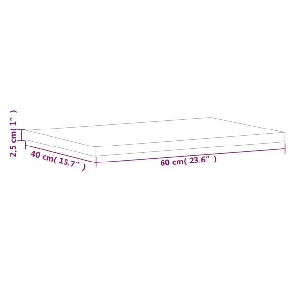 Tischplatte 60x40x2,5 cm Rechteckig Massivholz Buche