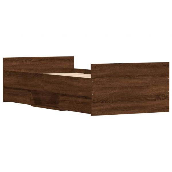 Bettgestell mit Kopf- und Fußteil Braun Eichen-Optik 100x200 cm