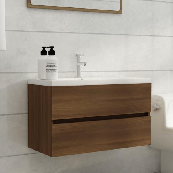 ARDEBO.de - Waschbeckenunterschrank Eichen-Optik 80x38,5x45cm Holzwerkstoff