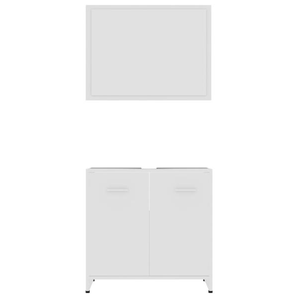 3-tlg. Badmöbel-Set Weiß Holzwerkstoff