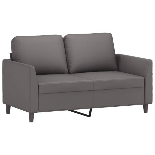 2-Sitzer-Sofa Grau 120 cm Kunstleder