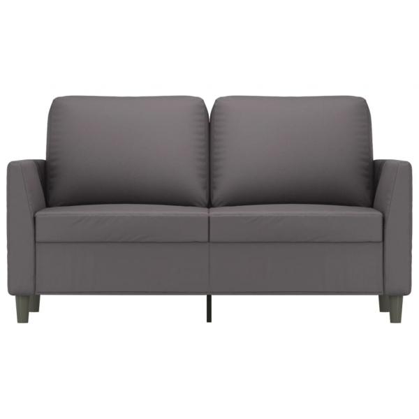 2-Sitzer-Sofa Grau 120 cm Kunstleder