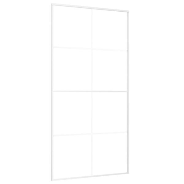 Schiebetür ESG Glas und Aluminium 102,5x205 cm Weiß