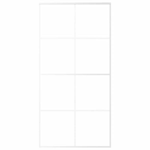Schiebetür ESG Glas und Aluminium 102,5x205 cm Weiß