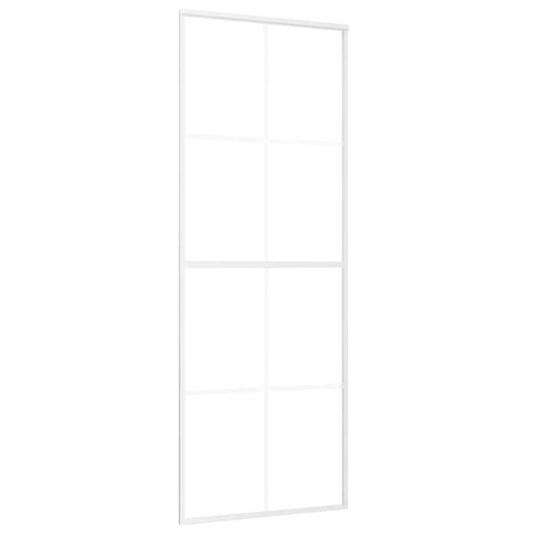 Schiebetür ESG-Mattglas und Aluminium 76x205 cm Weiß