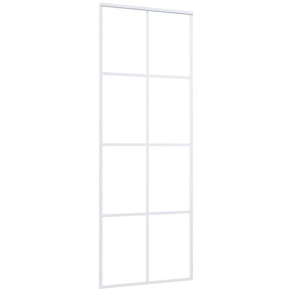 Schiebetür ESG-Mattglas und Aluminium 76x205 cm Weiß