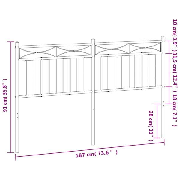 ARDEBO.de - Kopfteil Metall Schwarz 180 cm