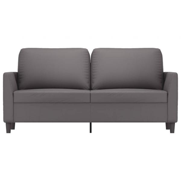 2-Sitzer-Sofa Grau 140 cm Kunstleder