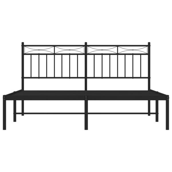 Bettgestell mit Kopfteil Metall Schwarz 150x200 cm