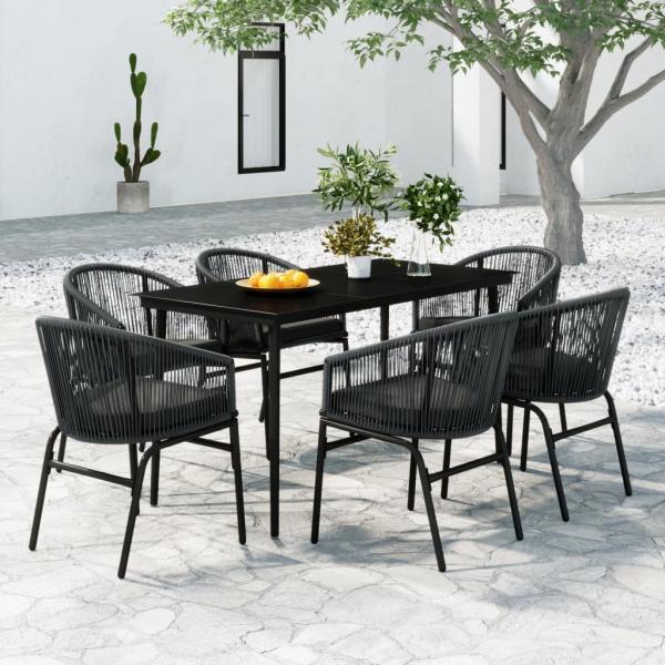 ARDEBO.de - 7-tlg. Garten-Essgruppe Grau