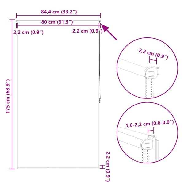 Verdunkelungsrollo Verdunklungsrollo 80 x 175 cm beige