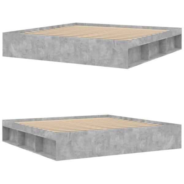 Bettgestell Betongrau 200x200 cm