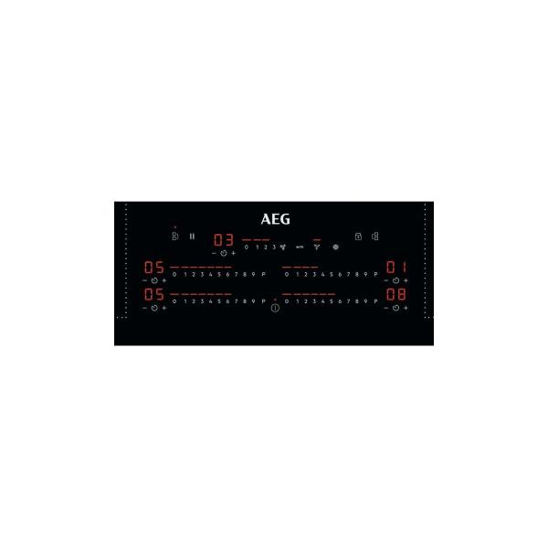 AEG CCE84751CB Autarkes Induktionskochfeld mit integriertem Dunstabzug, 83cm breit, Rahmenlos, Timer, Kindersicherung, 3 Leistungsstufen + 1 Intensivstufen, Umluft