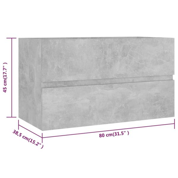 Badmöbel-Set Betongrau Holzwerkstoff