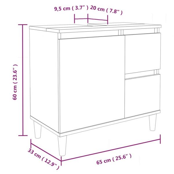 3-tlg. Badmöbel-Set Weiß Holzwerkstoff