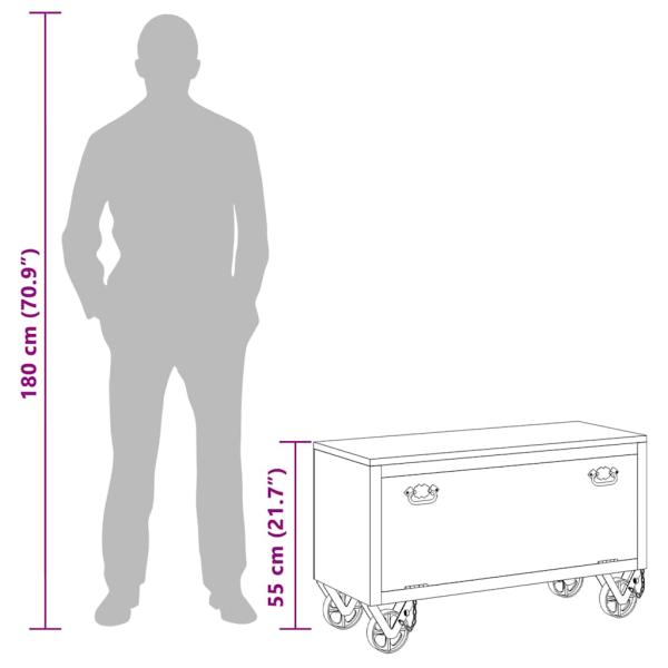 Schuhschrank 86 x 35 x 55 cm Massivholz Mango