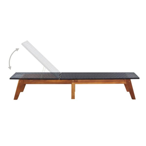 Sonnenliegen 2 Stk. mit Tisch Poly Rattan und Massivholz Akazie