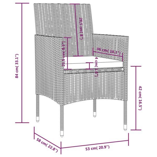 16-tlg. Garten-Lounge-Set mit Auflagen Poly Rattan Schwarz