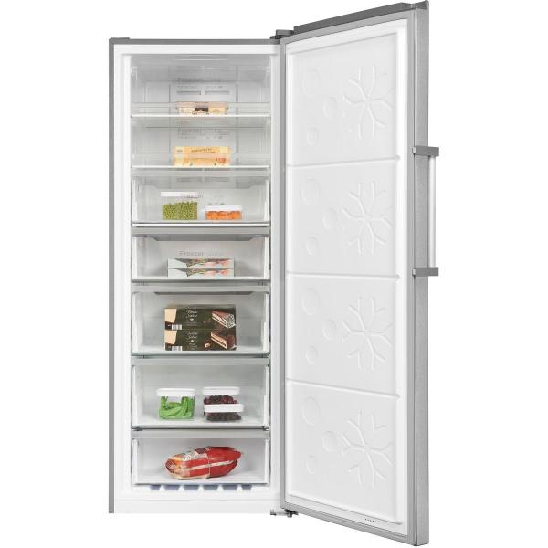 Exquisit GS380-NF-H-050E Stand Gefrierschrank, 71cm breit, 380 L, Digitale Kontrolle, inoxlook