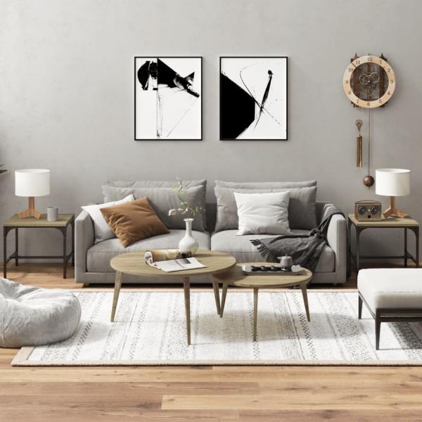 ARDEBO.de - Beistelltische 2 Stk. Sonoma-Eiche 40x40x35 cm Holzwerkstoff