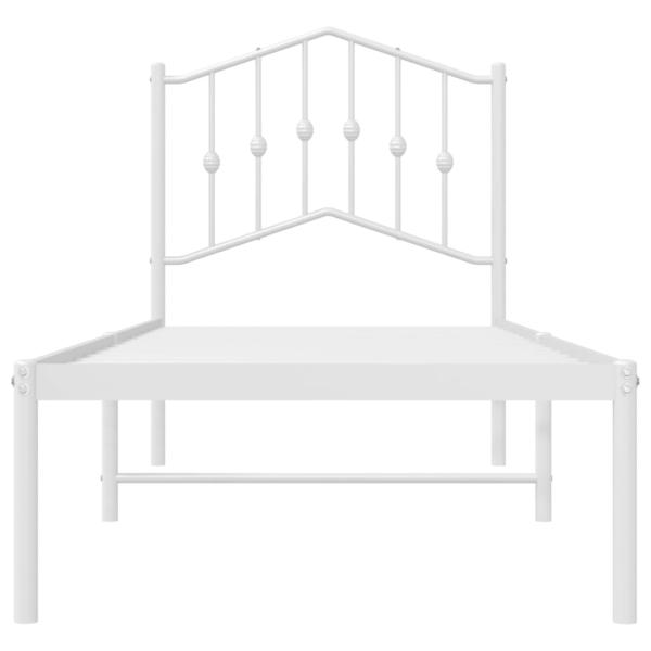 Bettgestell mit Kopfteil Metall Weiß 80x200 cm