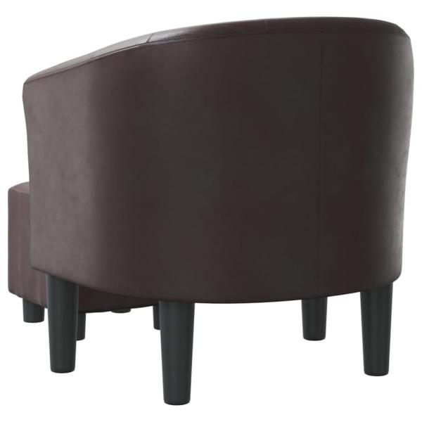 Clubsessel mit Fußhocker Braun Kunstleder