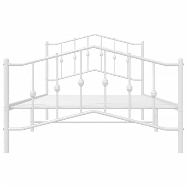 Bettgestell mit Kopf- und Fußteil Metall Weiß 100x200 cm