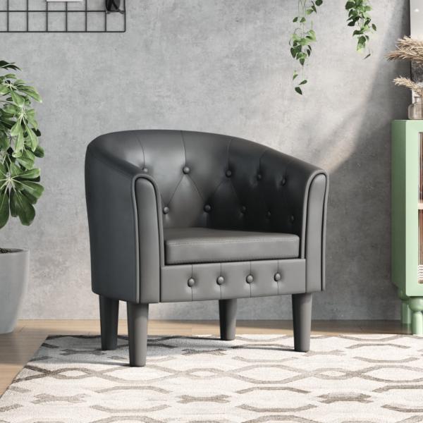 ARDEBO.de - Clubsessel Grau Kunstleder