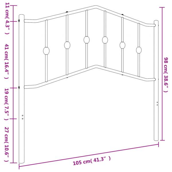 Kopfteil Metall Weiß 100 cm
