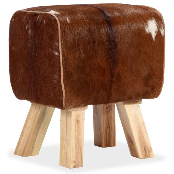 Hocker Echtes Ziegenleder 40 x 30 x 45 cm  