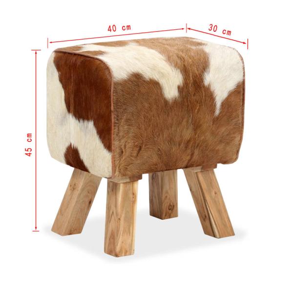 Hocker Echtes Ziegenleder 40 x 30 x 45 cm  