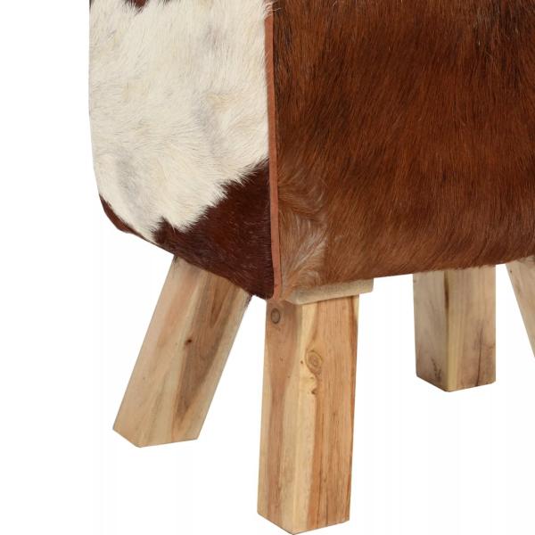 Hocker Echtes Ziegenleder 40 x 30 x 45 cm  