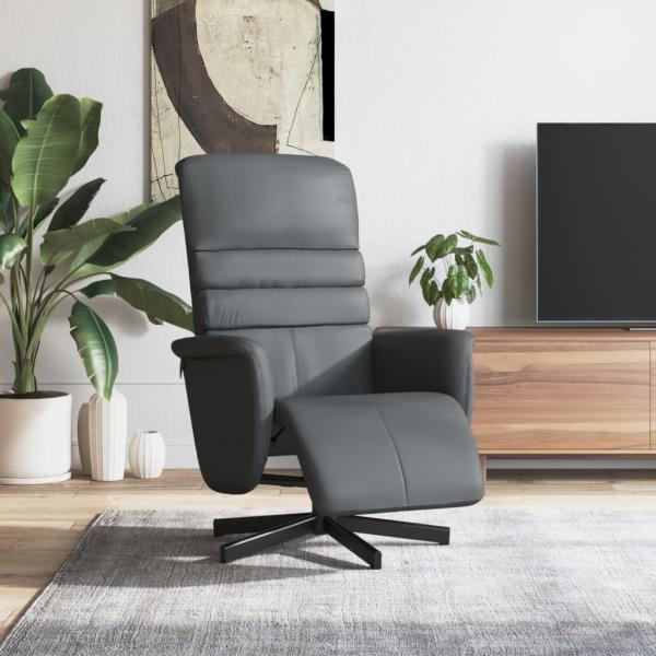 ARDEBO.de - Relaxsessel mit Fußteil Grau Kunstleder