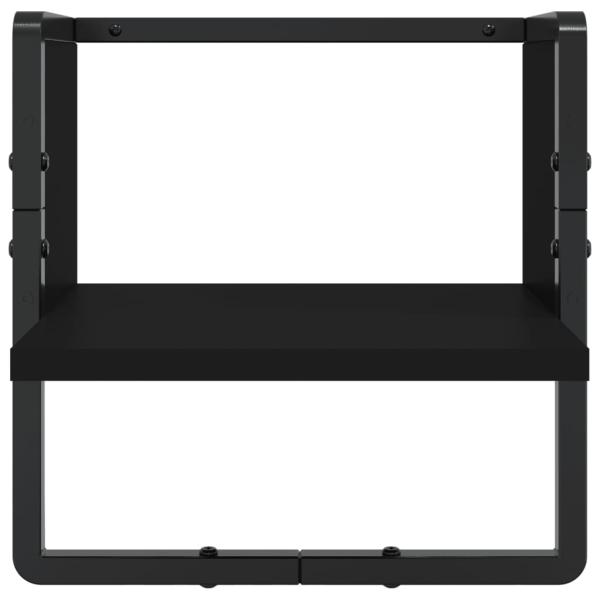 6-tlg. Wandregal-Set mit Stangen Schwarz Holzwerkstoff