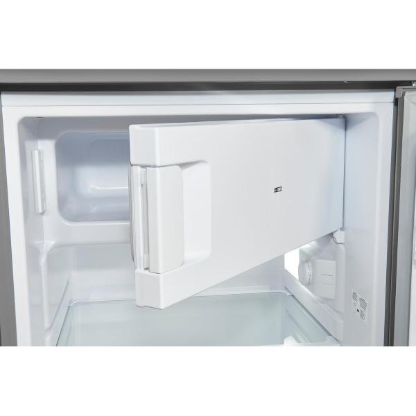 Exquisit KS16-4-HE-040E Standkühlschrank, 55 cm breit, 109L, Temperatureinstellung, LED Beleuchtung, Gemüseschublade, Eierablagen, edelstahloptik
