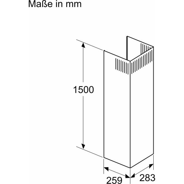 Neff Z51BXL0S1 Kaminverlängerung, 1500 mm, schwarz