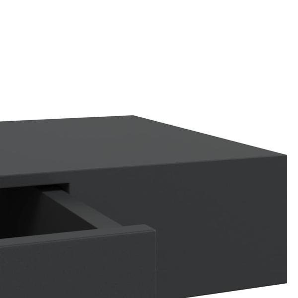 Schweberegal mit Schublade Schwarz 80x25x8 cm