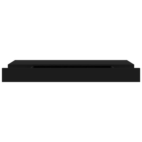 Schweberegal mit Schublade Schwarz 80x25x8 cm