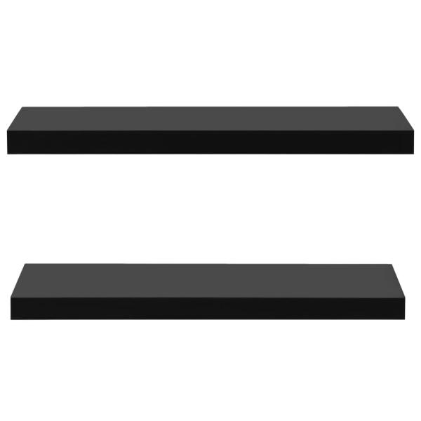 Schweberegale 2 Stk. Schwarz 80x20x3,8 cm
