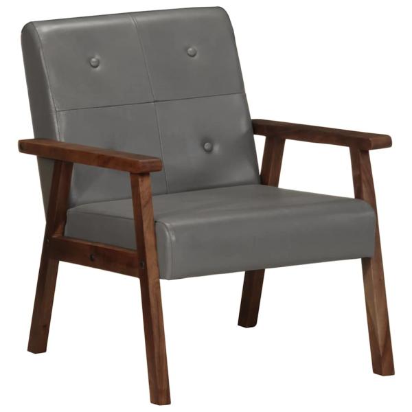 Sessel Grau Echtleder