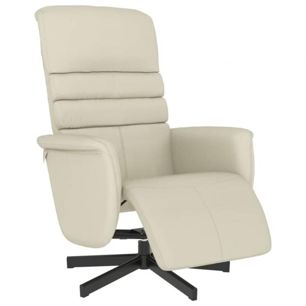 Relaxsessel mit Fußteil Creme Kunstleder