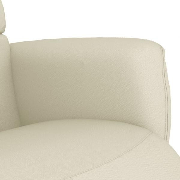 Relaxsessel mit Fußteil Creme Kunstleder