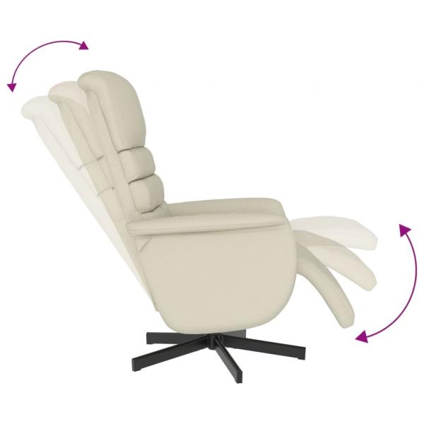 Relaxsessel mit Fußteil Creme Kunstleder