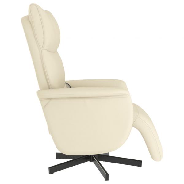 Massagesessel mit Fußteil Creme Kunstleder